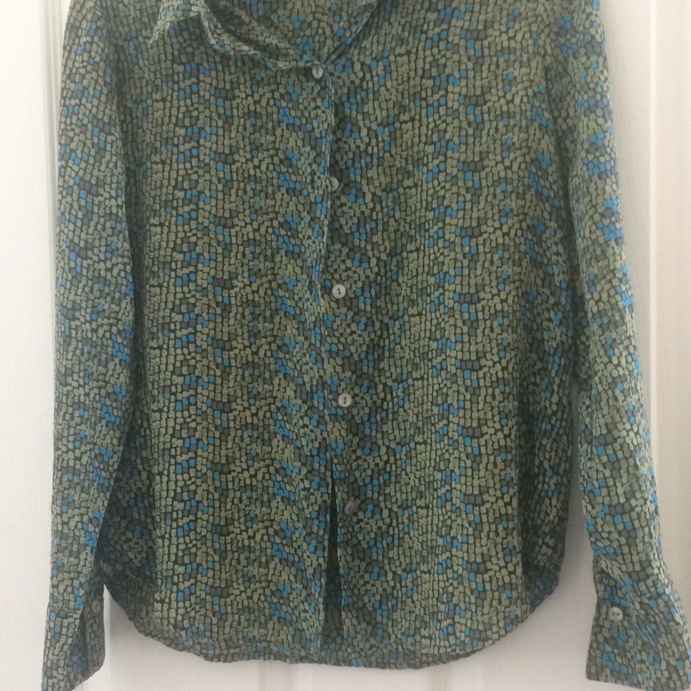 FINAL MARKDOWN MAX studio mosaic look silk blouse small